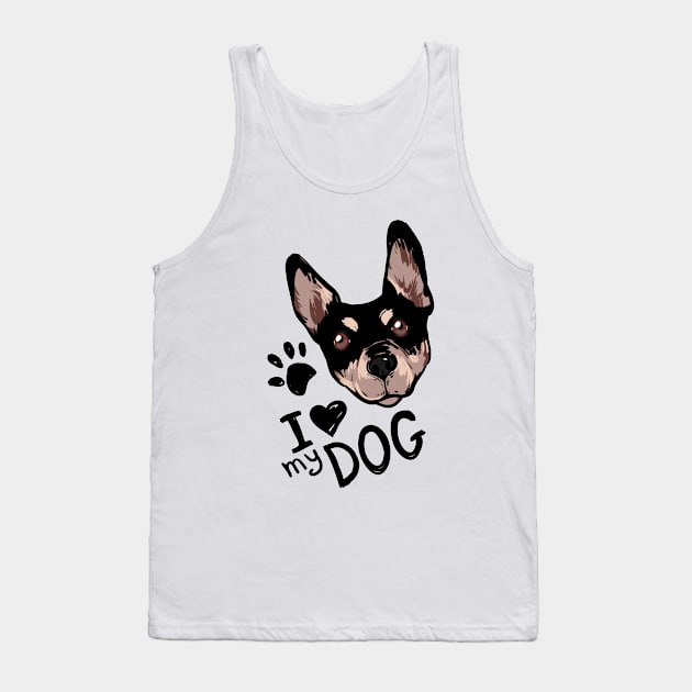 I Love My Dog Tank Top by Mako Design 